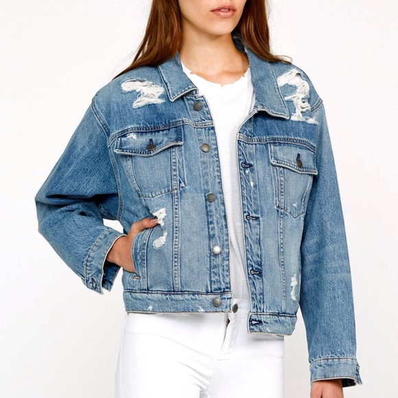 Hudson Jeans Jackets & Blazers - Hudson Reinvented Denim Jacket Ripped Oversized